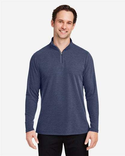 CORE365 Men's Fusion ChromaSoft™ Pique Quarter-Zip Pullover CE405 #colormdl_Classic Navy Heather