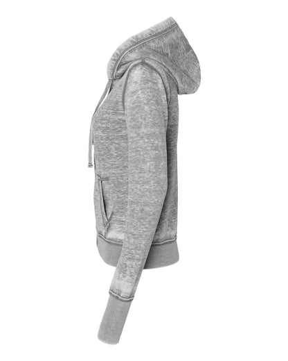 J. America Women's Zen Fleece Full-Zip Hooded Sweatshirt 8913 #color_Cement
