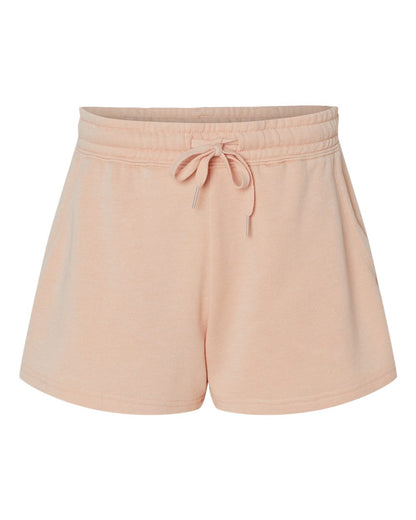 Independent Trading Co. Women’s Lightweight California Wave Wash Fleece Shorts PRM20SRT #color_Blush