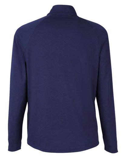 CORE365 Men's Origin Performance Pique Quarter-Zip Pullover CE418 #color_Classic Navy Heather/ Carbon