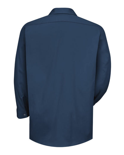 Red Kap Men's Tall Long Sleeve Specialized Cotton Work Shirt SC16T #color_Navy