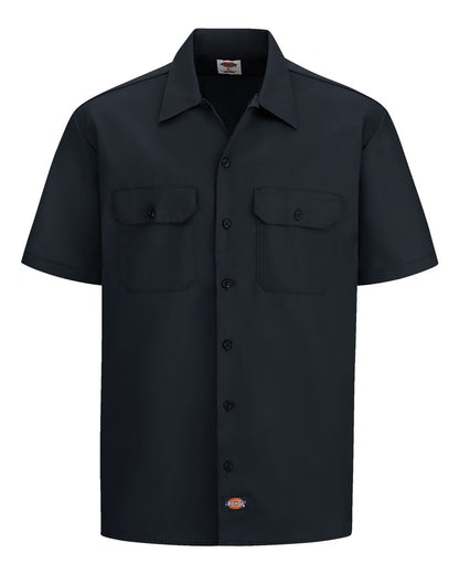Dickies Short Sleeve Work Shirt - Tall Sizes 2574T #color_Black