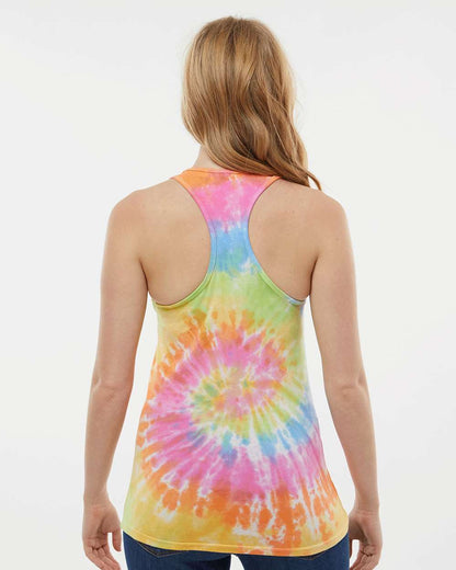 Colortone Women's Tie-Dyed Racerback Tank Top 3400 #colormdl_Eternity