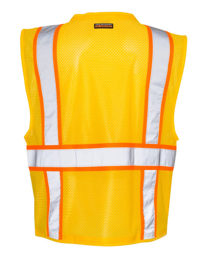 Kishigo Unisex EV Series® Enhanced Visibility Multi-Pocket Mesh Vest B100-111 #color_Yellow/ Orange - B106