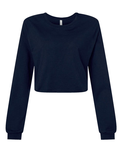 BELLA + CANVAS FWD Fashion Women's Crop Long Sleeve Tee 6501 #color_Navy