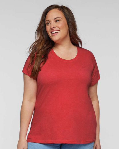 LAT Women's Curvy Collection Fine Jersey Tee 3816 #colormdl_Vintage Red