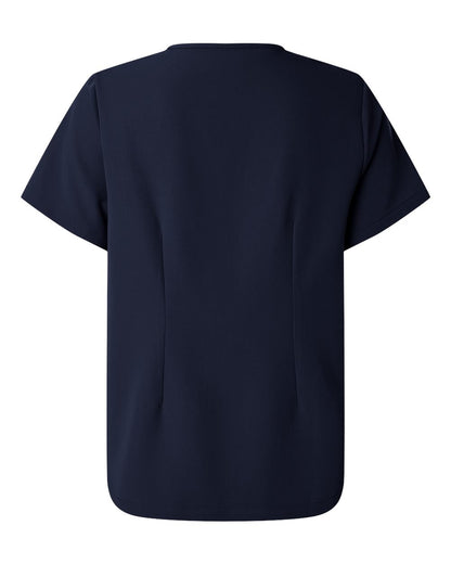Jaanuu Women's Rhena Essential 1-Pocket Scrub V-Neck Top W10001 #color_Midnight Navy