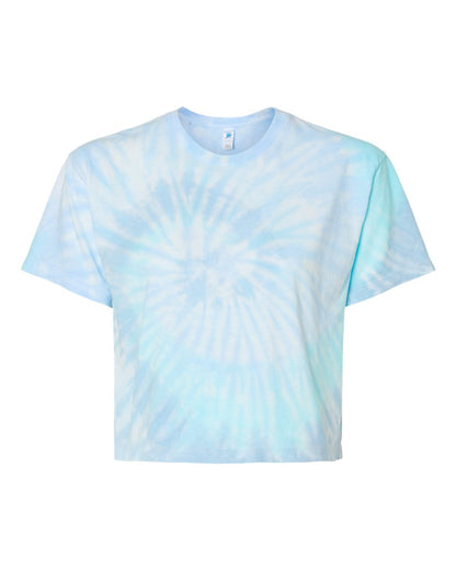 Colortone Women's Tie-Dyed Crop T-Shirt 1050 #color_Lagoon