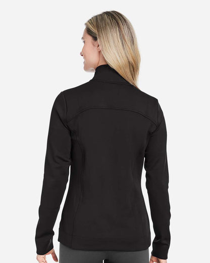 Fairway & Greene Women's Wells Tech Quarter-Zip Pullover F12250 #colormdl_Black/ White