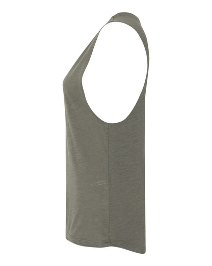 BELLA + CANVAS Women's Flowy Scoop Muscle Tank 8803 #color_Olive Slub