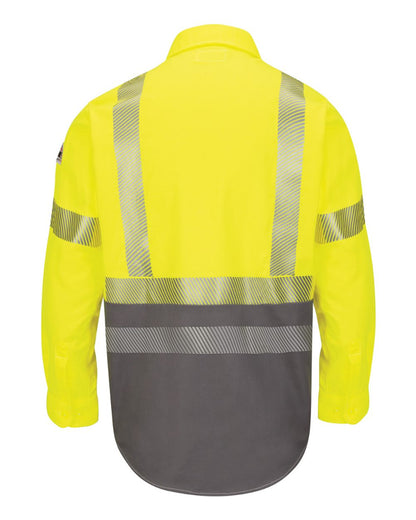 Bulwark Hi-Visibility Color Block Uniform Shirt - EXCEL FR® ComforTouch® - 7 oz. SLB4H #color_Yellow