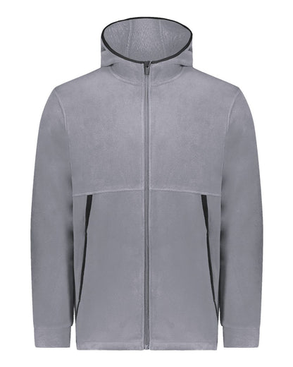 Augusta Sportswear Youth Eco Revive™ Polar Fleece Hooded Full-Zip Jacket 6859 #color_Graphite