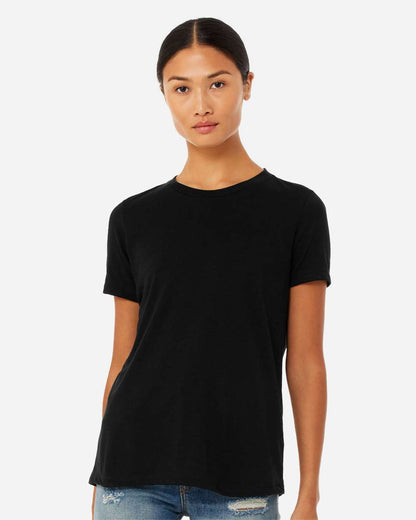 BELLA + CANVAS Women’s Relaxed Fit Heather CVC Tee 6400CVC #colormdl_Solid Black Blend