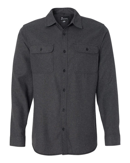 Burnside Solid Long Sleeve Flannel Shirt 8200 #color_Charcoal