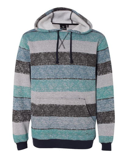 Burnside Printed Stripes Fleece Sweatshirt 8603 #color_Light Blue/ Black