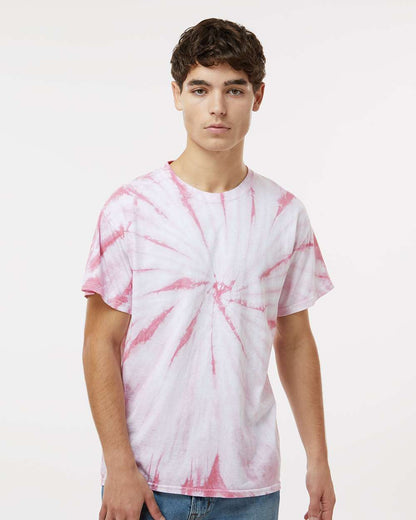 Dyenomite Cyclone Pinwheel Tie-Dyed T-Shirt 200CY #colormdl_Rose