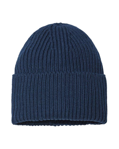 Atlantis Headwear Sustainable Chunky Rib Cuffed Beanie OAK #color_Navy