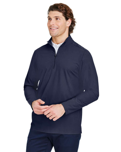 Devon & Jones Men's CrownLux Performance® Windsor Welded Quarter-Zip Pullover DG410 #colormdl_Navy