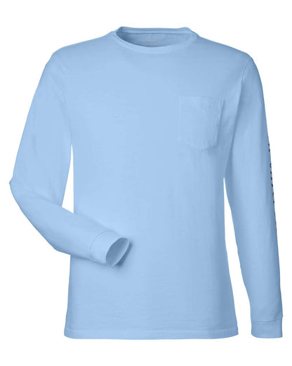 vineyard vines Unisex Long Sleeve Pocket T-Shirt V021214 #color_Jet Black/ Blue Blazer