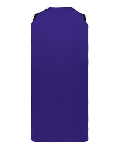 Alleson Athletic Women's Retro Basketball Jersey A55000 #color_Purple/ Black/ White