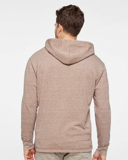LAT Unisex Vintage Wash Fleece Hoodie Sweatshirt 6936 #colormdl_Weathered Coyote Brown