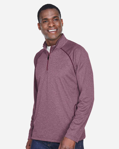 Devon & Jones Men's Stretch Tech-Shell® Compass Quarter-Zip Pullover DG440 #colormdl_Burgundy Heather
