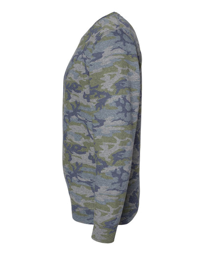 LAT Unisex Elevated Fleece Crewneck Sweatshirt 6925 #color_Vintage Camo