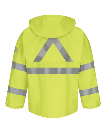 Bulwark Hi-Visibility Flame-Resistant Rain Jacket JXN4 #color_Yellow/ Green