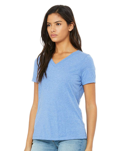 BELLA + CANVAS Women's Relaxed Triblend Short Sleeve V-Neck Tee 6415 #colormdl_Blue Triblend