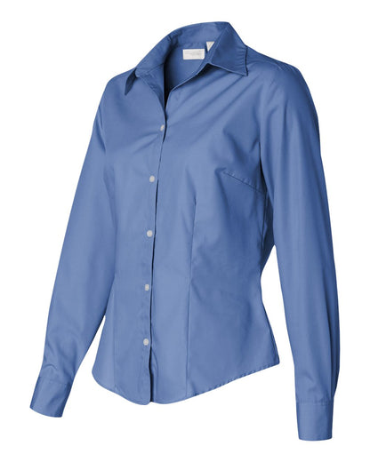 Van Heusen Women's Silky Poplin Shirt 13V0114 #color_Periwinkle