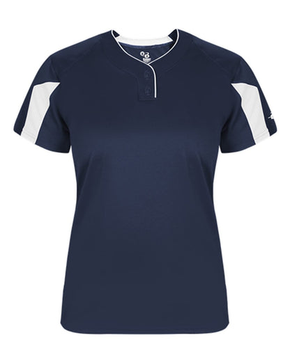 Alleson Athletic Women's Striker Placket 6176 #color_Navy/ White