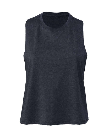 BELLA + CANVAS Women's Racerback Crop Tank 6682 #color_Heather Navy