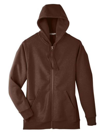 Team 365 Unisex Zone HydroSport™ Heavyweight Full-Zip Hooded Sweatshirt TT95 #color_Sport Dark Brown