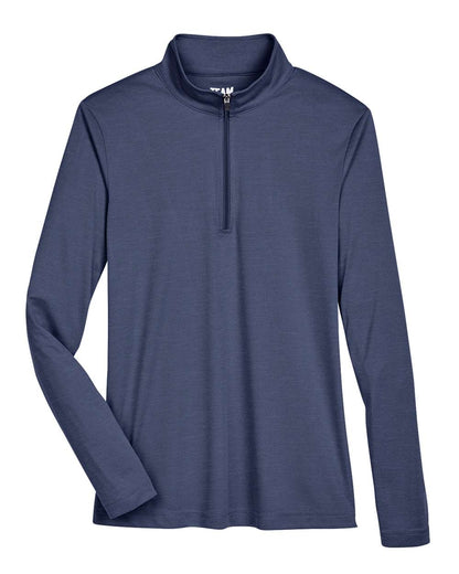 Team 365 Women's Zone Sonic Heather Performance Quarter-Zip Pullover TT31HW #color_Sport Dark Navy Heather