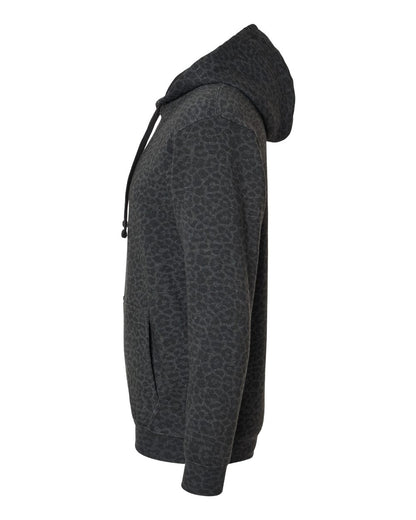 LAT Unisex Elevated Fleece Hoodie Sweatshirt 6926 #color_Black Leopard