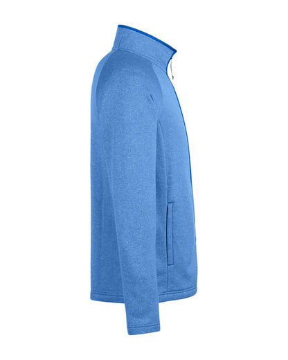 CORE365 Men's Venture Heathered Stripe Full-Zip CE72 #color_True Royal/ White