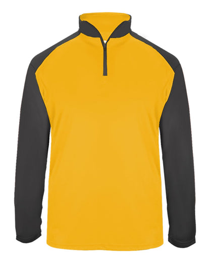 Badger Ultimate SoftLock™ Sport Quarter-Zip Pullover 4006 #color_Gold/ Graphite