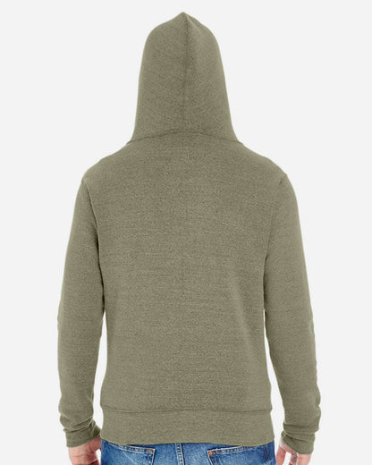 J. America Men's Triblend Full-Zip Hooded Sweatshirt 8872 #colormdl_Olive Triblend