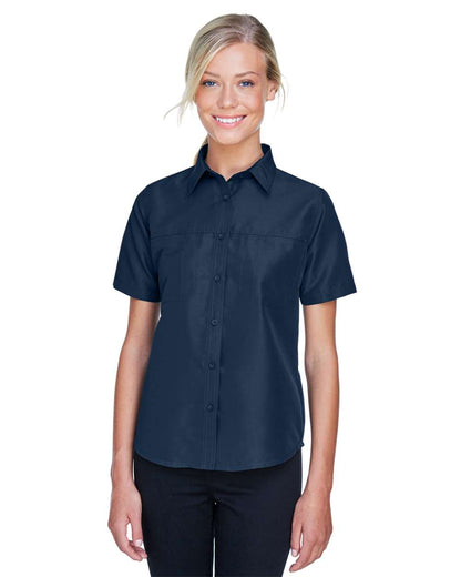 Harriton Women's Key West Short Sleeve Performance Staff Shirt M580W #colormdl_Navy
