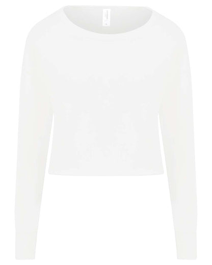 AWDis Women's Cropped Crewneck Sweatshirt JHA035 #color_Artic White