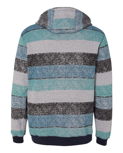 Burnside Printed Stripes Fleece Sweatshirt 8603 #color_Light Blue/ Black