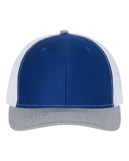 Richardson Snapback Trucker Cap 112 #color_Royal/ White/ Heather Grey
