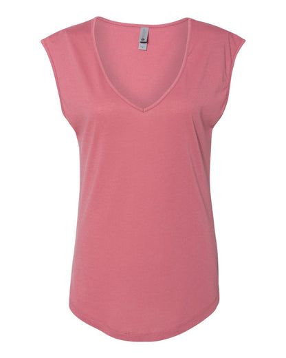 Next Level Women's Festival Sleeveless Deep V-Neck T-Shirt 5040 #color_Smoked Paprika
