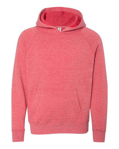 Independent Trading Co. Youth Lightweight Special Blend Raglan Hooded Sweatshirt PRM15YSB #color_Pomegranate