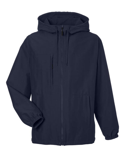 Harriton Unisex Flex Twill Hooded Jacket M73 #color_Dark Navy