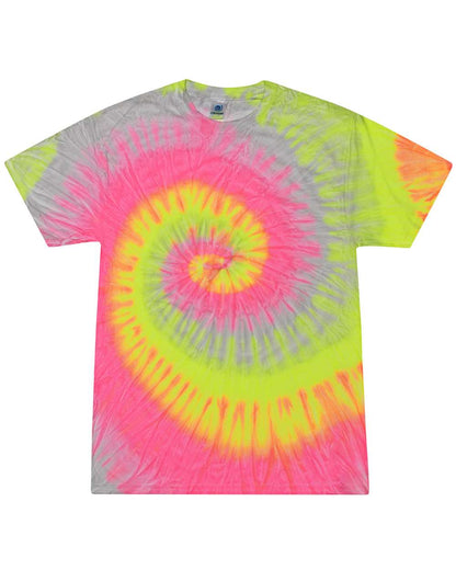 Colortone Youth Multi-Color Tie-Dyed T-Shirt CD1000Y #color_Silver Rainbow