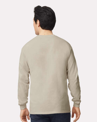 Gildan Unisex Ultra Cotton® Long Sleeve T-Shirt 2400 #colormdl_Sand