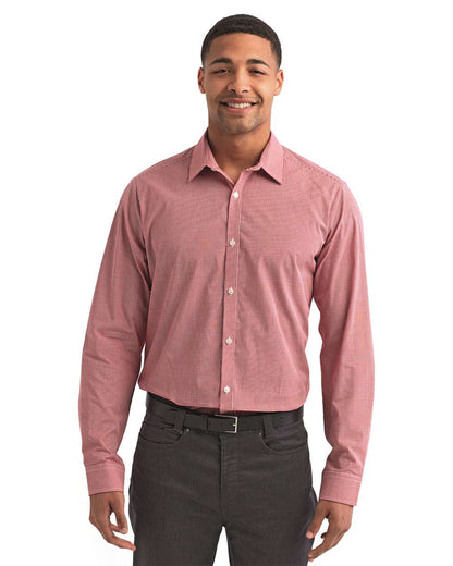 Artisan Collection by Reprime Men's Microcheck Gingham Cotton Shirt RP220 #colormdl_Red/ White