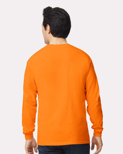 Gildan Unisex Ultra Cotton® Long Sleeve T-Shirt 2400 #colormdl_Safety Orange