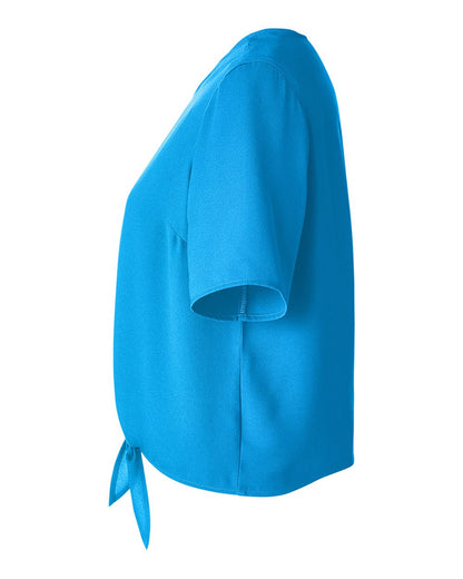 Devon & Jones Women's Perfect Fit™ Tie Front Blouse DP617W #color_Ocean Blue